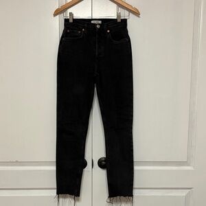 Re/Done Faded Black High Rise Skinny Jeans (Size 25)